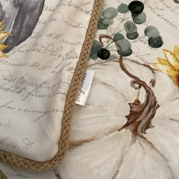 Loving Kindness Pillow Covers - BLESSED Fall Sunflower White Pumpkin Vines - Picture 2 of 4